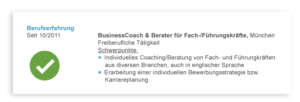 gute Lesbarkeit im LebnslaufBusinessCoaching München